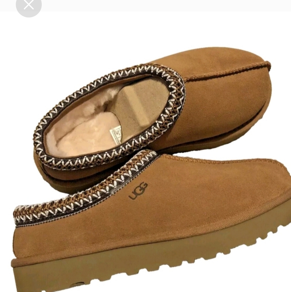 Women's UGG Tasman Slipper  Chestnut Color Fleece Lined Shoe Brown 5950-CHE